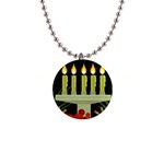 black Happy Kwanzaa  1  Button Necklace