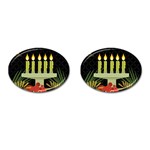 black Happy Kwanzaa  Cufflinks (Oval)