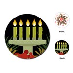 black Happy Kwanzaa  Playing Cards (Round)