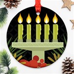 black Happy Kwanzaa  Round Ornament (Two Sides)