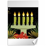 black Happy Kwanzaa  Canvas 12  x 18 