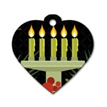 black Happy Kwanzaa  Dog Tag Heart (One Side)