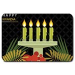 black Happy Kwanzaa  Large Doormat