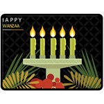 black Happy Kwanzaa  Fleece Blanket (Large)