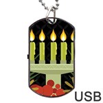 black Happy Kwanzaa  Dog Tag USB Flash (One Side)