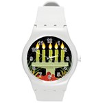 black Happy Kwanzaa  Round Plastic Sport Watch (M)