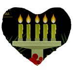 black Happy Kwanzaa  Large 19  Premium Heart Shape Cushion