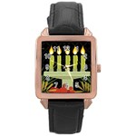 black Happy Kwanzaa  Rose Gold Leather Watch 