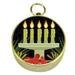 black Happy Kwanzaa  Gold Compass