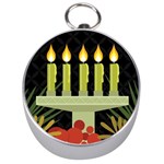 black Happy Kwanzaa  Silver Compass