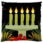 black Happy Kwanzaa  Large Flano Cushion Case (One Side)