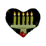 black Happy Kwanzaa  Standard 16  Premium Flano Heart Shape Cushion 