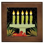 black Happy Kwanzaa  Framed Tile