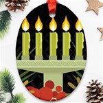 black Happy Kwanzaa  Ornament (Oval)