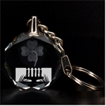 black Happy Kwanzaa  Clover 3D Engraving Circle Key Chain