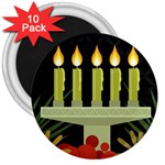 black Happy Kwanzaa  3  Magnet (10 pack)