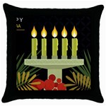 black Happy Kwanzaa  Throw Pillow Case (Black)