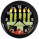 black Happy Kwanzaa  Wall Clock (Black)