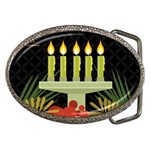 black Happy Kwanzaa  Belt Buckle