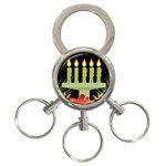 black Happy Kwanzaa  3-Ring Key Chain