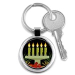 black Happy Kwanzaa  Key Chain (Round)