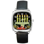 black Happy Kwanzaa  Square Metal Watch