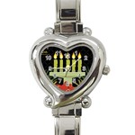 black Happy Kwanzaa  Heart Italian Charm Watch