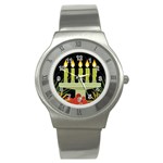 black Happy Kwanzaa  Stainless Steel Watch