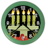 black Happy Kwanzaa  Color Wall Clock