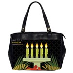 black Happy Kwanzaa  Oversize Office Handbag (2 Sides)