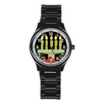 black Happy Kwanzaa  Stainless Steel Round Watch