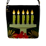 black Happy Kwanzaa  Flap Closure Messenger Bag (L)