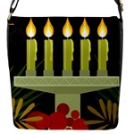 black Happy Kwanzaa  Flap Closure Messenger Bag (S)