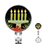 black Happy Kwanzaa  Stainless Steel Nurses Watch