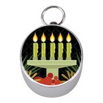 black Happy Kwanzaa  Silver Compass (Mini)