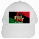 diagonal stripe Happy Kwanzaa White Cap