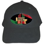 diagonal stripe Happy Kwanzaa Black Cap