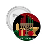 diagonal stripe Happy Kwanzaa 2.25  Button