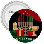 diagonal stripe Happy Kwanzaa 3  Button