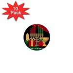 diagonal stripe Happy Kwanzaa 1  Mini Button (10 pack) 