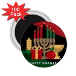 diagonal stripe Happy Kwanzaa 2.25  Magnet (100 pack) 