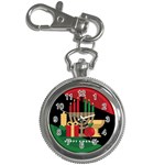 diagonal stripe Happy Kwanzaa Key Chain Watch