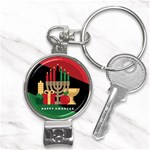 diagonal stripe Happy Kwanzaa Nail Clippers Key Chain