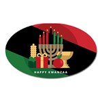 diagonal stripe Happy Kwanzaa Magnet (Oval)