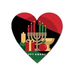 diagonal stripe Happy Kwanzaa Magnet (Heart)