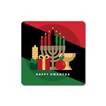 diagonal stripe Happy Kwanzaa Magnet (Square)