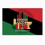 diagonal stripe Happy Kwanzaa Postcard 4 x 6  (Pkg of 10)