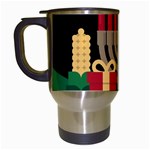 diagonal stripe Happy Kwanzaa Travel Mug (White)