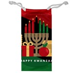 diagonal stripe Happy Kwanzaa Jewelry Bag