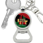 diagonal stripe Happy Kwanzaa Bottle Opener Key Chain